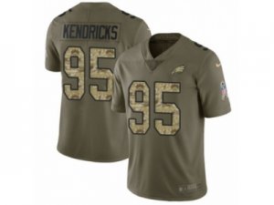 Men Nike Philadelphia Eagles #95 Mychal Kendricks Limited Olive Camo 2017 Salute to Service NFL Jersey