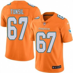 Nike Miami Dolphins #67 Laremy Tunsil Orange Mens Stitched NFL Limited Rush Jersey