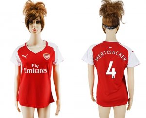 2017-18 Arsenal 4 MERTESACKER Home Women Soccer Jersey