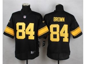 Nike Pittsburgh Steelers #84 Brown Black Jerseys(Gold No Elite)