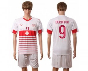 Switzerland #9 Derdiyok Away Soccer Country Jersey