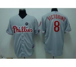 mlb philadelphia phillies #8 victorino 2009 world series grey