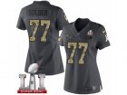 Womens Nike New England Patriots #77 Nate Solder Limited Black 2016 Salute to Service Super Bowl LI 51 NFL Jersey