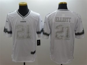 Nike Cowboys #21 Ezekiel Elliott White Platinum Limited Jersey
