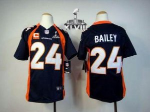 2014 super bowl xlvii nike youth nfl jerseys denver broncos #24 bailey blue[nikeC pacth]