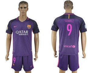 Barcelona #9 Suarez Away Soccer Club Jersey