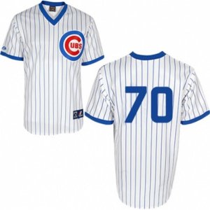 Mens Majestic Chicago Cubs #70 Joe Maddon Replica White 1988 Turn Back The Clock Cool Base MLB Jersey