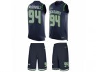 Mens Nike Seattle Seahawks #94 Malik McDowell Limited Steel Blue Tank Top Suit NFL Jersey