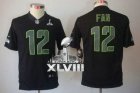 Nike Seattle Seahawks #12 Fan Black Impact Super Bowl XLVIII Youth NFL Limited Jersey