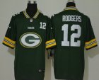 Mens Green Bay Packers #12 Aaron Rodgers Green 2020 Big Logo Number
