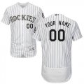 Colorado Rockies White Mens Flexbase Customized Jersey