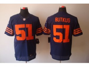 Nike NFL Chicago Bears #51 Butkus Blue Orange number Jerseys(Elite)