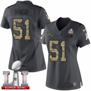 Womens Nike New England Patriots #51 Barkevious Mingo Limited Black 2016 Salute to Service Super Bowl LI 51 NFL Jersey