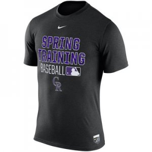 MLB Men\'s Colorado Rockies Nike 2016 Authentic Collection Legend Issue Spring Training Performance T-Shirt - Black