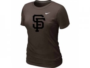 Women MLB San Francisco Giants Heathered Brown Nike Blended T-Shirt