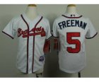 youth mlb jerseys atlanta braves #5 freeman white