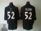 2013 Super Bowl XLVII NEW Baltimore Ravens 52 Ray Lewis Black Jerseys (Limited)