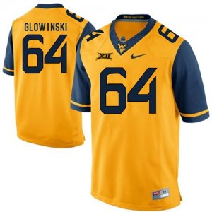 West Virginia Mountaineers #64 Mark Glowinski Gold College Football Jersey