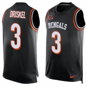 Mens Nike Cincinnati Bengals #3 Jeff Driskel Limited Black Player Name & Number Tank Top NFL Jersey