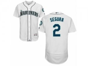 Mens Majestic Seattle Mariners #2 Jean Segura White Flexbase Authentic Collection MLB Jersey