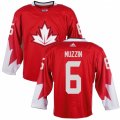 Men Adidas Team Canada #6 Jake Muzzin Red 2016 World Cup Ice Hockey Jersey