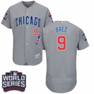 Men\'s Majestic Chicago Cubs #9 Javier Baez Grey 2016 World Series Bound Flexbase Authentic Collection MLB Jersey