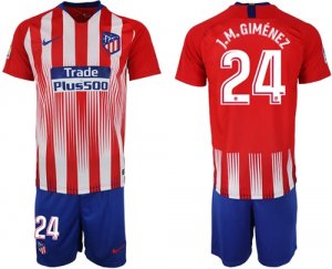 2018-19 Atletico Madrid 24 J.M. GIMENEZ Home Soccer Jersey