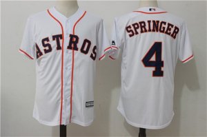 Astros #4 George Springer White Cool Base Jersey