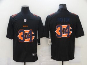 Mens Chicago Bears #34 Walter Payton Black 2020 Shadow Logo Vapor