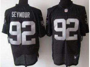 Nike Oakland Raiders #92 Richard Seymour Black Jerseys [Logo Sleeves](Elite)