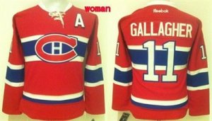 Women Montreal Canadiens #11 Brendan Gallagher Red Home Stitched NHL Jersey