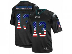 Mens Nike Philadelphia Eagles #13 Nelson Agholor Elite Black USA Flag Fashion NFL Jersey