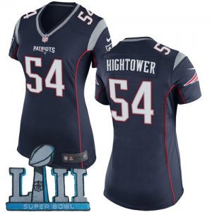 Nike Patriots #54 Dont\'a Hightower Navy Wo 2018 Super Bowl LII Game Jersey