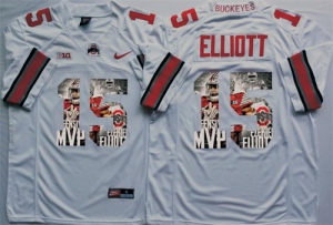 Ohio State Buckeyes 15 Ezekiel Elliott White New Portrait Number College Jersey