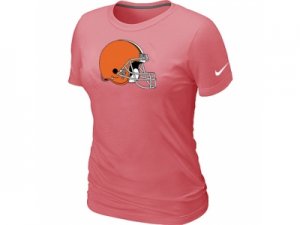 Women Cleveland Browns Pink Logo T-Shirt