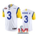 Nike Rams #3 Odell Beckham Jr. White 2022 Super Bowl LVI Vapor Limited Jersey