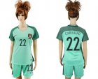 Womens Portugal #22 Carvalho Away Soccer Country Jersey