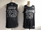 Lakers #23 Lebron James Black Nike Swingman Jersey