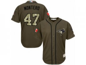 Youth Majestic Toronto Blue Jays #47 Miguel Montero Authentic Green Salute to Service MLB Jersey