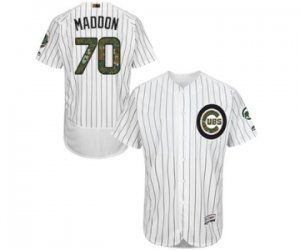 Men\'s Majestic Chicago Cubs #70 Joe Maddon Authentic White 2016 Memorial Day Fashion Flex Base MLB Jersey