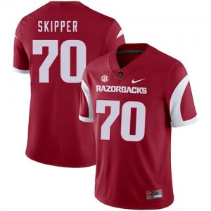 Arkansas Razorbacks 70 Dan Skipper Red College Football Jersey