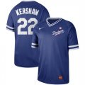 Dodgers #22 Clayton Kershaw Blue Throwback Jersey