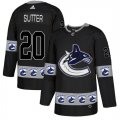 Canucks #20 Brandon Sutter Black Team Logos Fashion Adidas Jersey