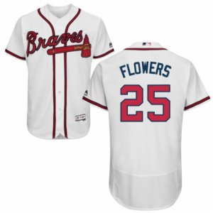 Men\'s Majestic Atlanta Braves #25 Tyler Flowers White Flexbase Authentic Collection MLB Jersey