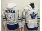 Toronto Maple Leafs #34 Auston Matthews White Name & Number Pullover NHL Hoodie