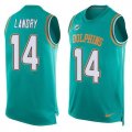 Nike Miami Dolphins #14 Jarvis Landry Aqua Green Team Color Men Stitched NFL Limited Tank Top Jersey