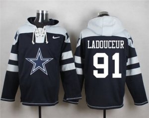 Nike Dallas Cowboys #91 L. P. Ladouceur Navy Blue Player Pullover Hoodie