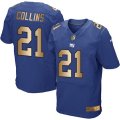 Nike New York Giants #21 Landon Collins Royal Blue Team Color Mens Stitched NFL Elite Gold Jersey