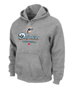 Miami Dolphins Critical Victory Pullover Hoodie Grey