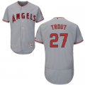 2016 Men Los Angeles Angels of Anaheim #27 Mike Trout Majestic Gray Flexbase Authentic Collection Player Jersey